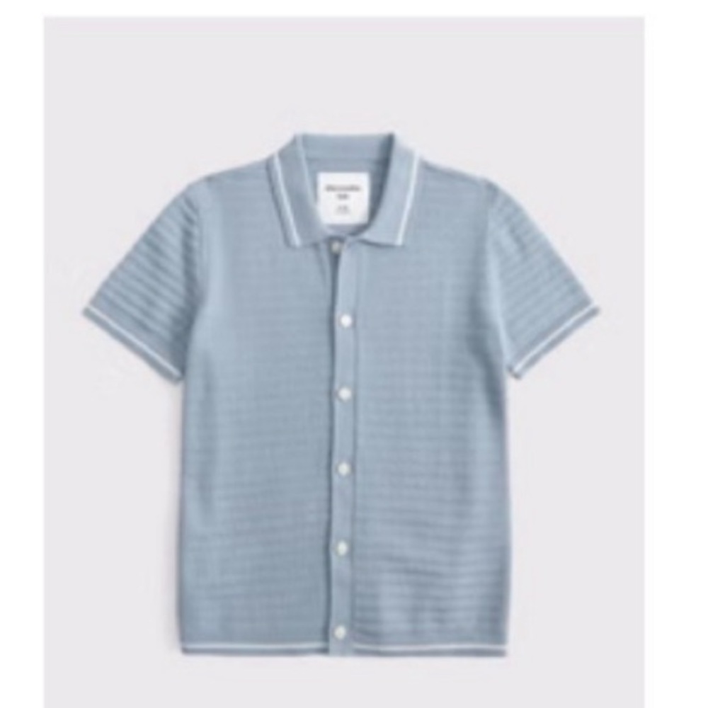 abercrombie kids Blue Short-Sleeve Button Front Polo Shirt